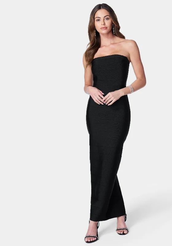 Bandage Strapless Maxi Dress