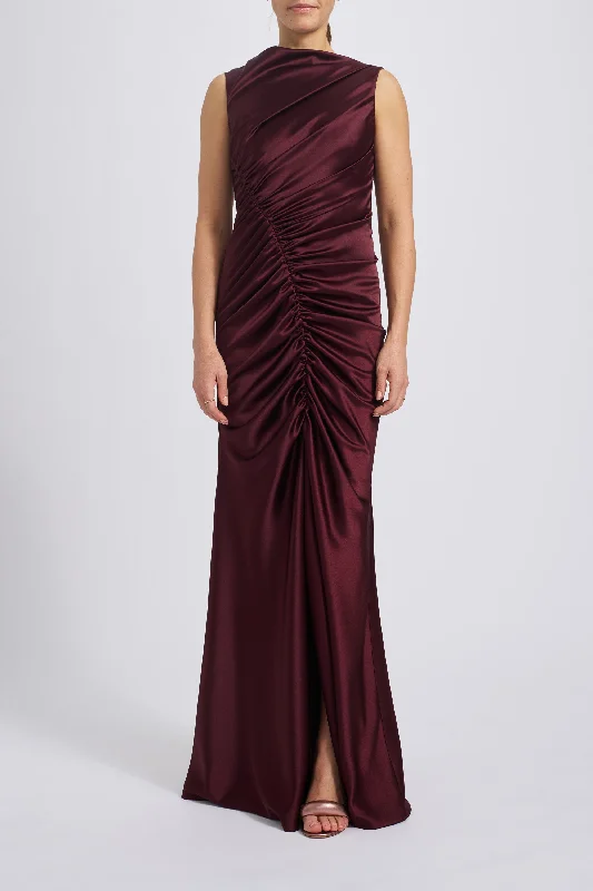 Fluid Satin Asymmetric Dress