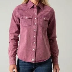 Kimes Ranch Women's OD Wine Kaycee Denim Button Down Long Sleeve