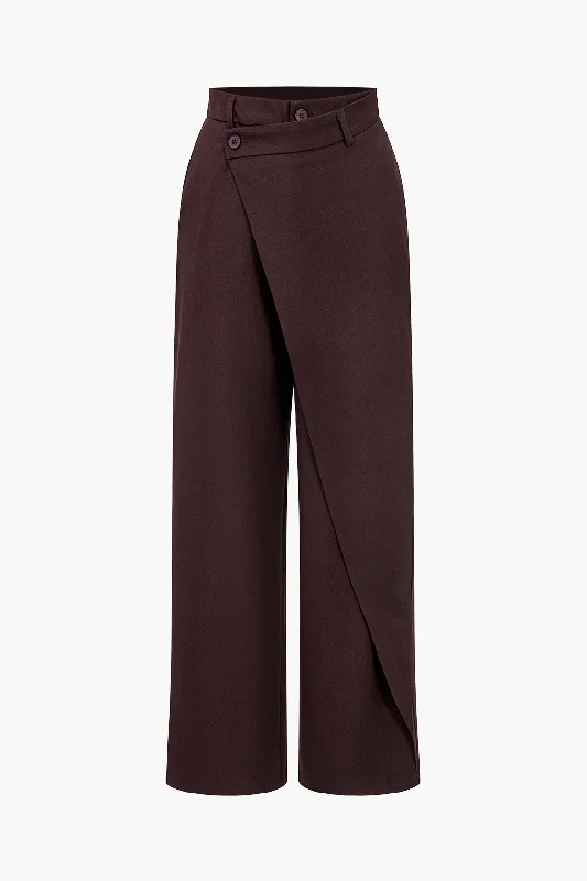 Solid Asymmetrical Trousers