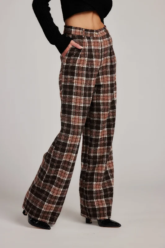 Thomas Brown Plaid Trousers