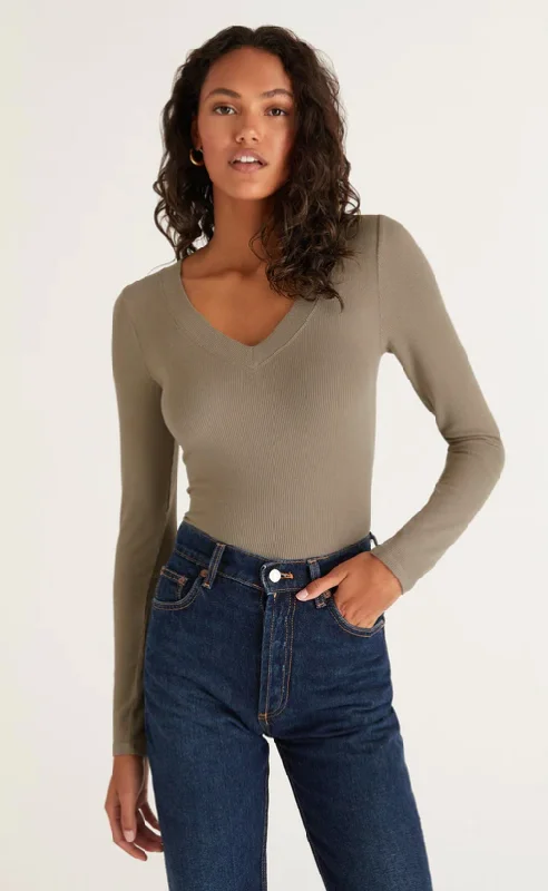 Z Supply Izzy Rib V-Neck Top - Final Sale 30% off in cart