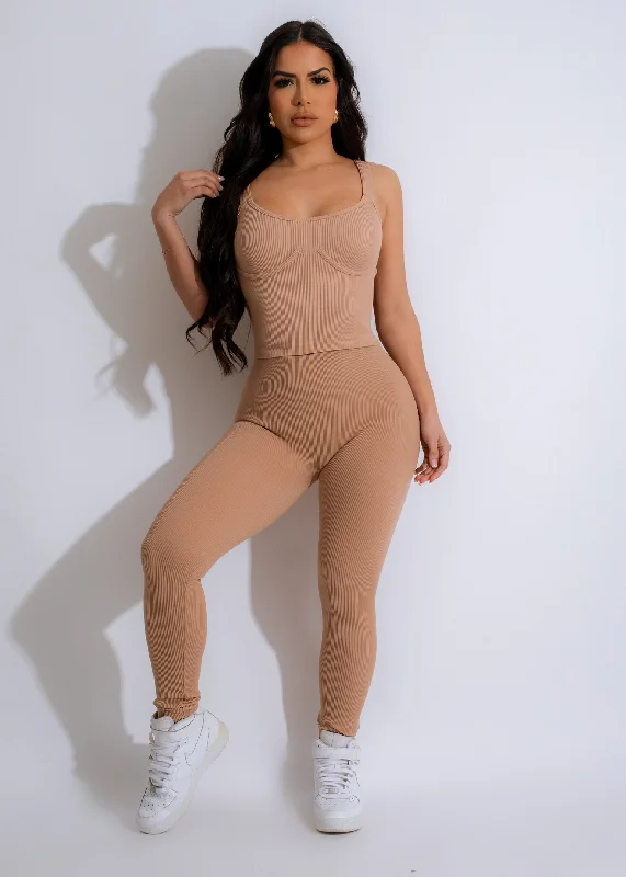 Yoga Flex Ribbed Crop Top Nude